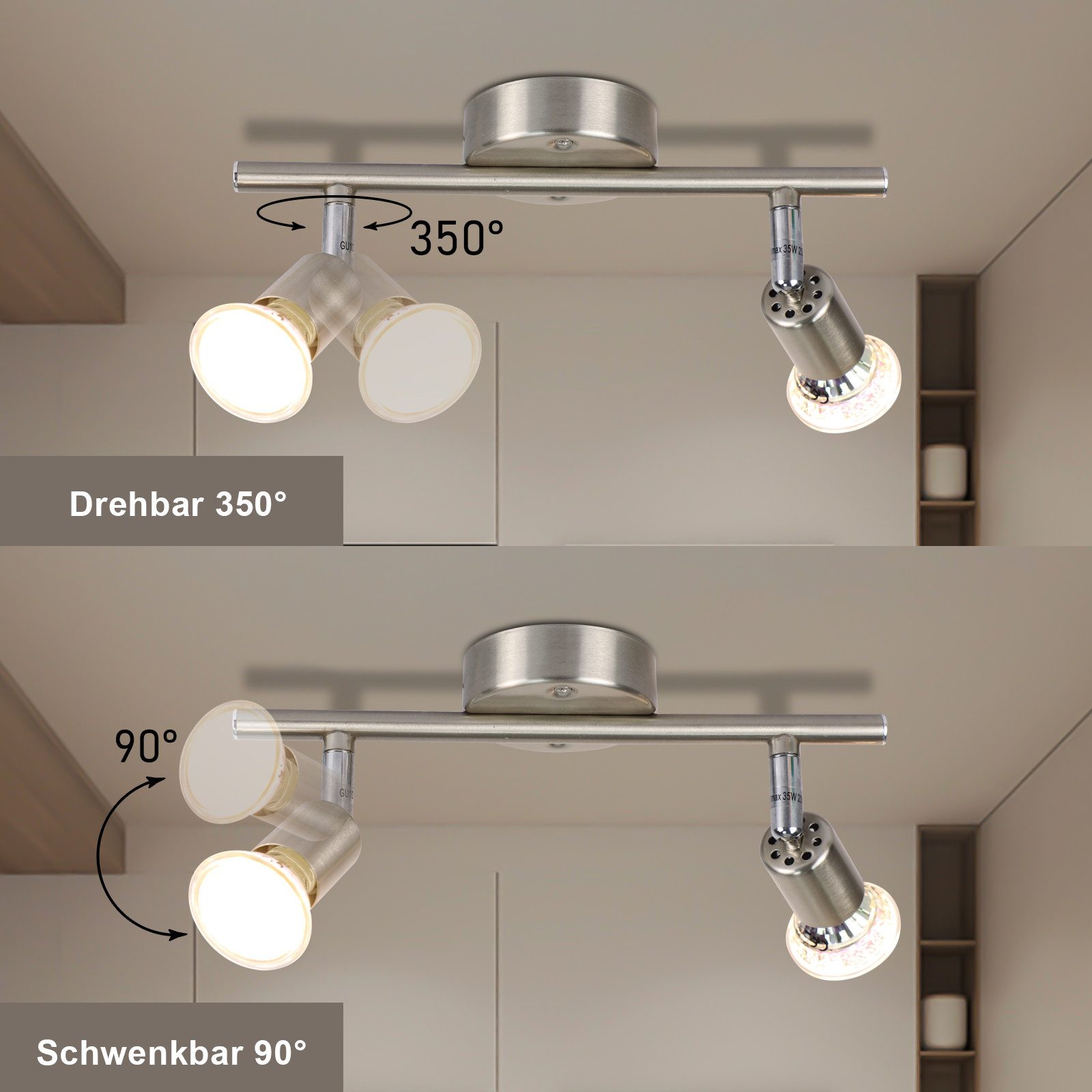 Nettlife LED Deckenstrahler LED Deckenstrahler Schwenkbar GU10 1/2/3/4 Flam günstig online kaufen