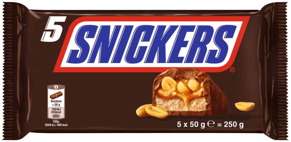 Mars Süßigkeit Snickers 250g Schokoriegel, Snickers, Schokoriegel, Schokolade, Peanut, Erdnuss