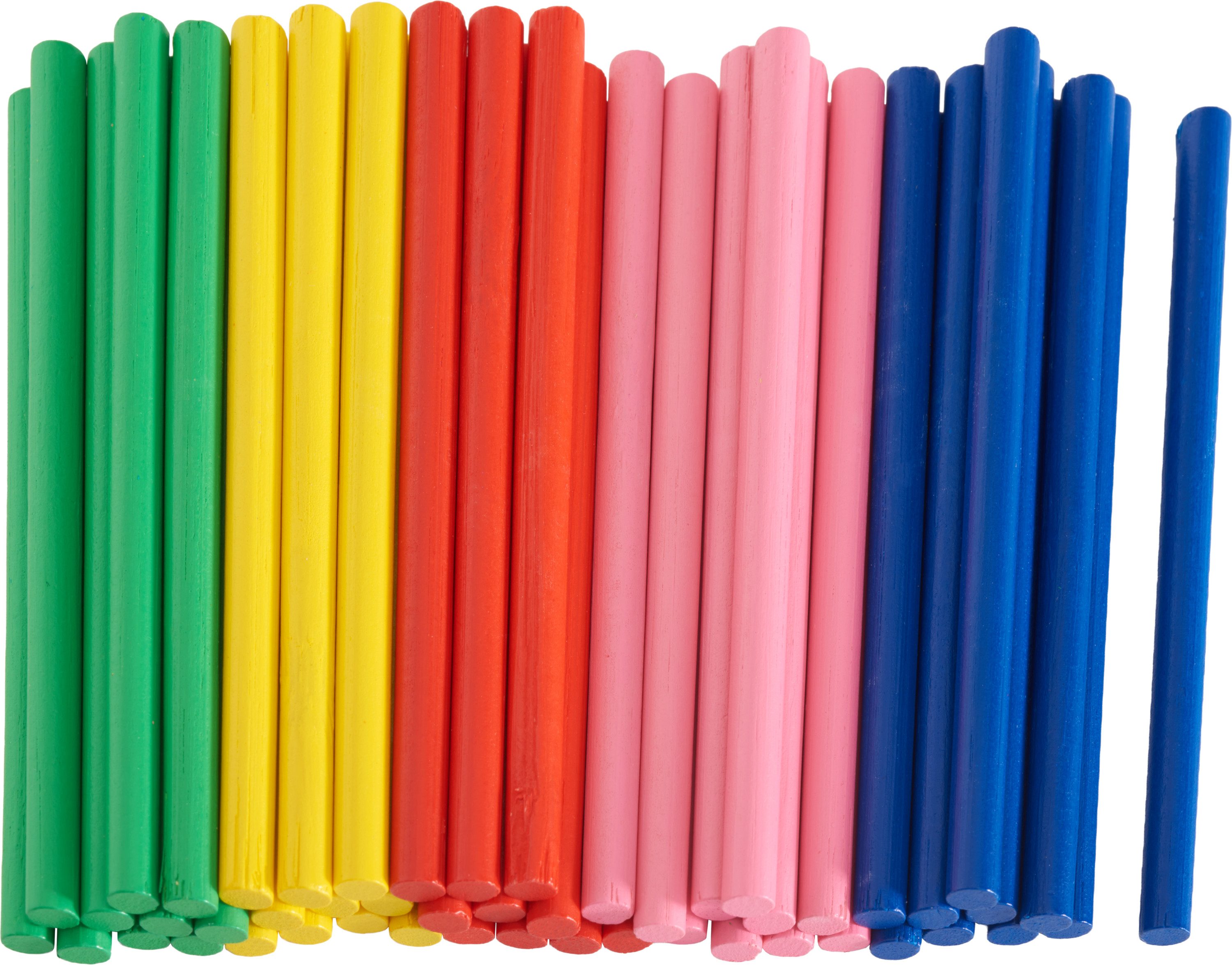 VBS XXL Dekoobjekt Holzstäbchen Bunt, 8cm lang