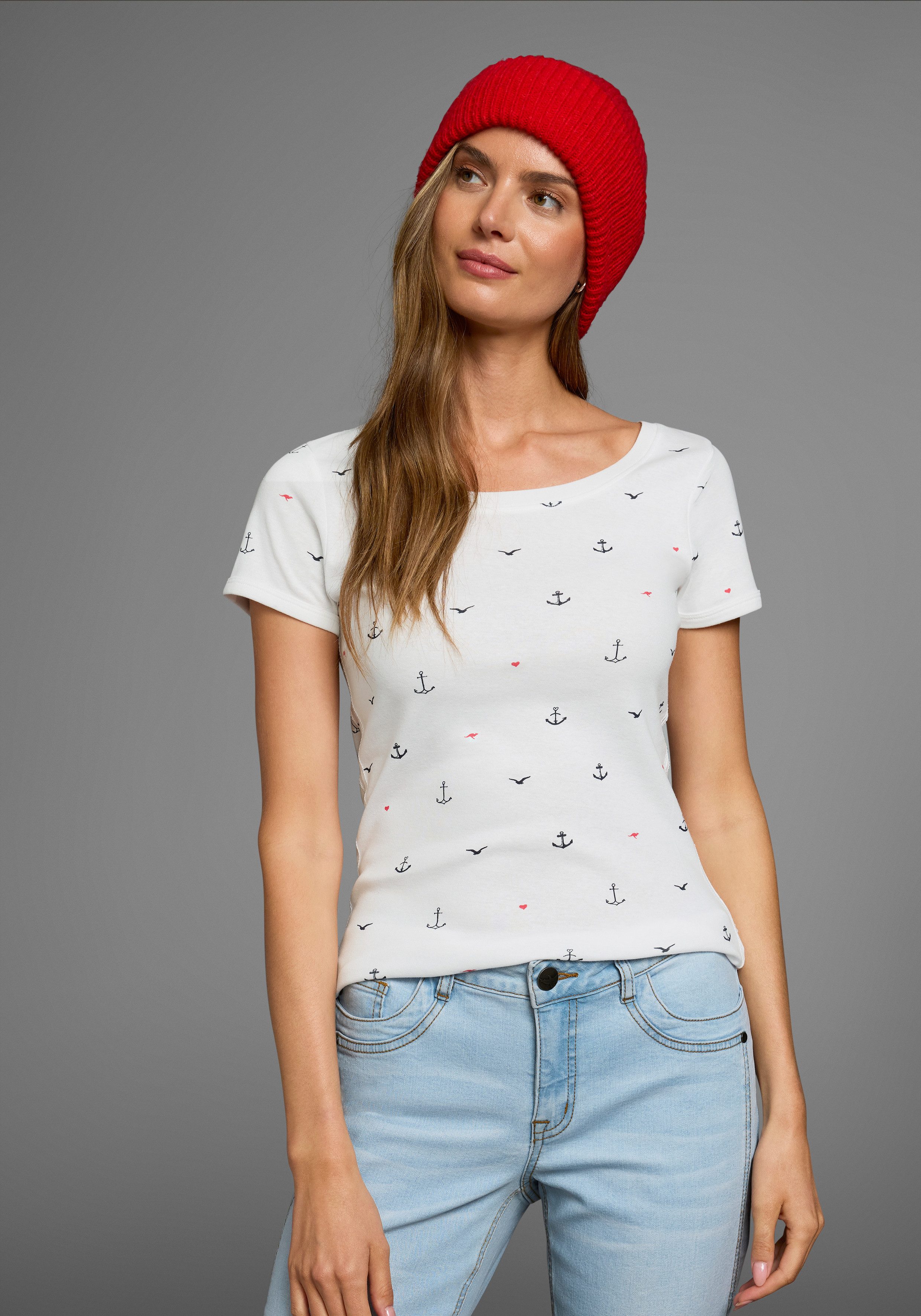 KangaROOS T-Shirt, kurzärmelig, sehr figurbetont und hüftbedeckend günstig online kaufen
