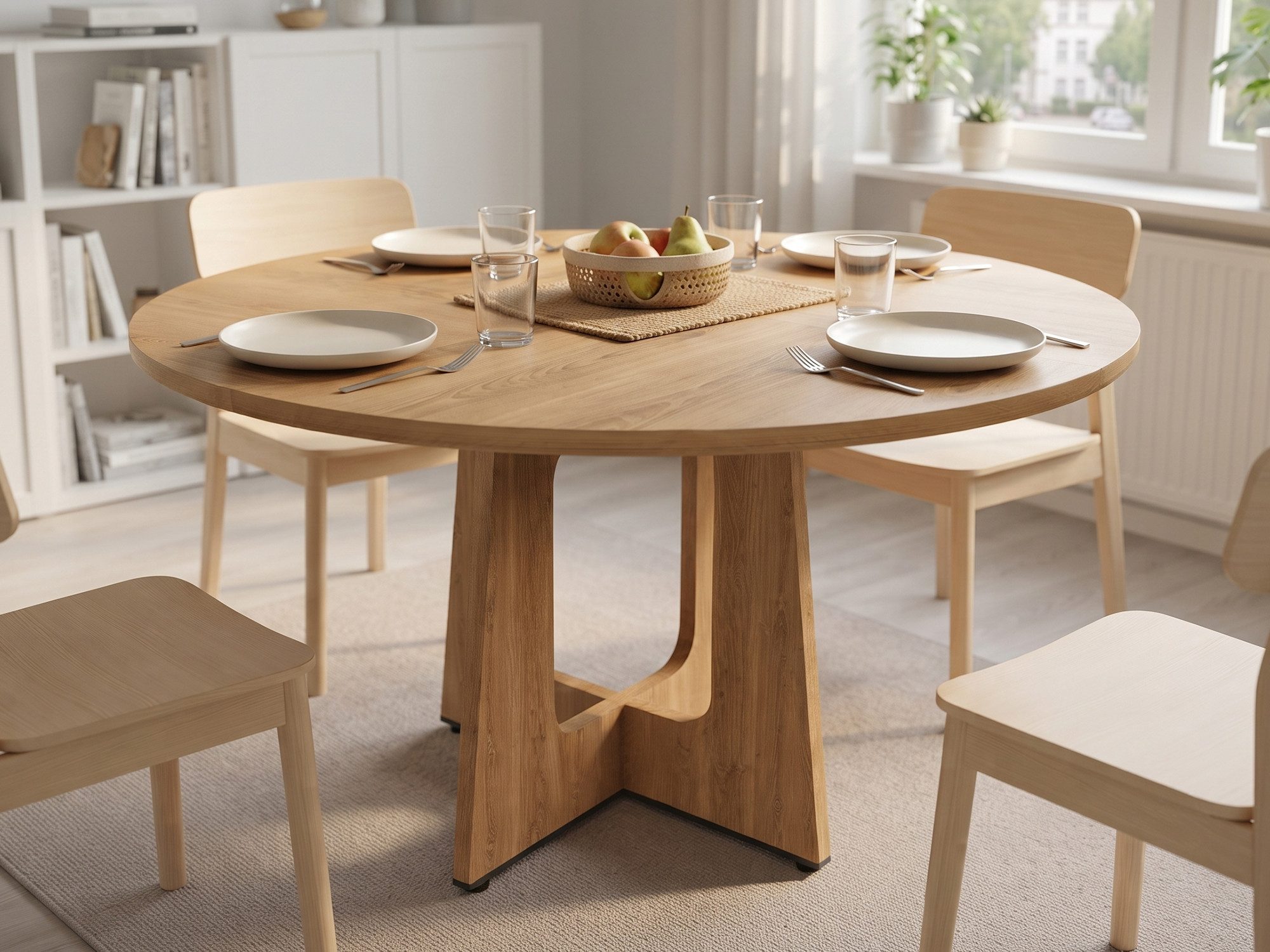 GLP Esstisch Rund 120cm durchmesser (Packung, 1 Esstisch, ohne Stühle), Moderner Küchentisch aus MDF für 4-6 Personen