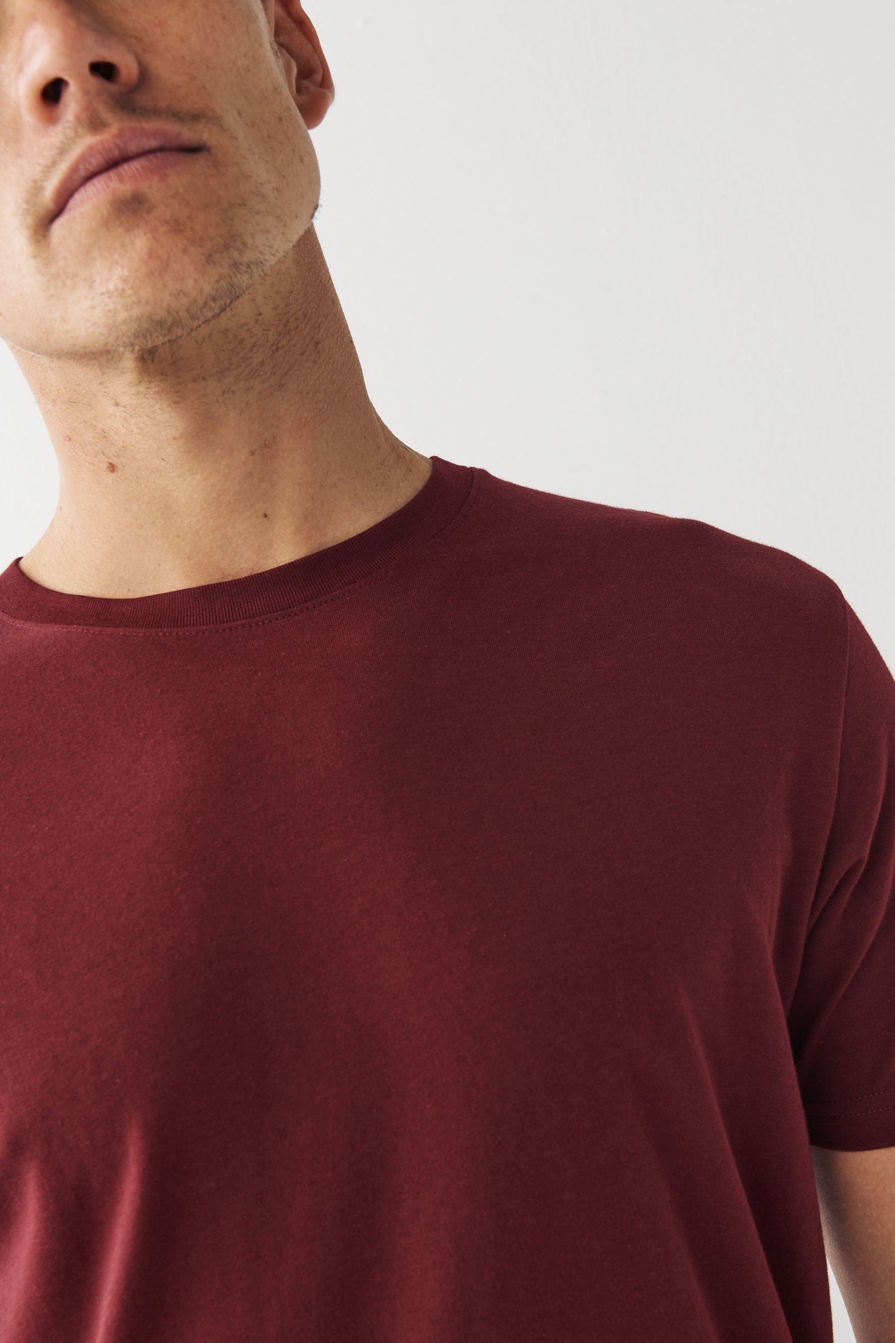 Essential Next T-Shirt T-Shirt Burgundy Rundhalsausschnitt mit Red (1-tlg)