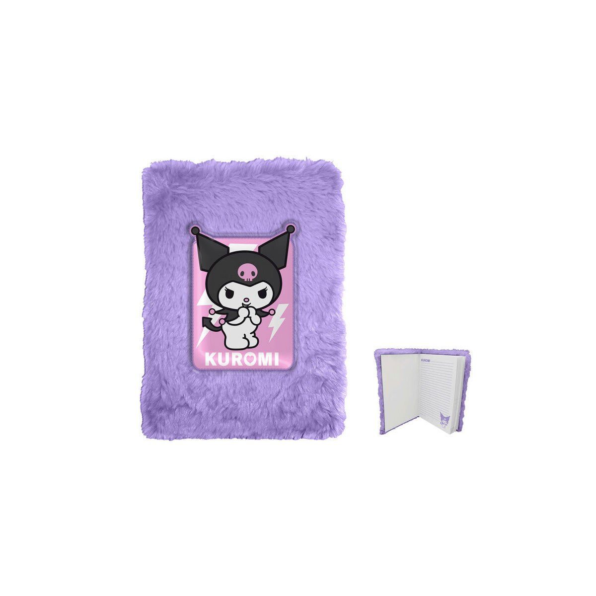 Hello Kitty Notizblock Hello Kitty Kuromi Plüsch A5 Notizbuch – Süßes Notizheft