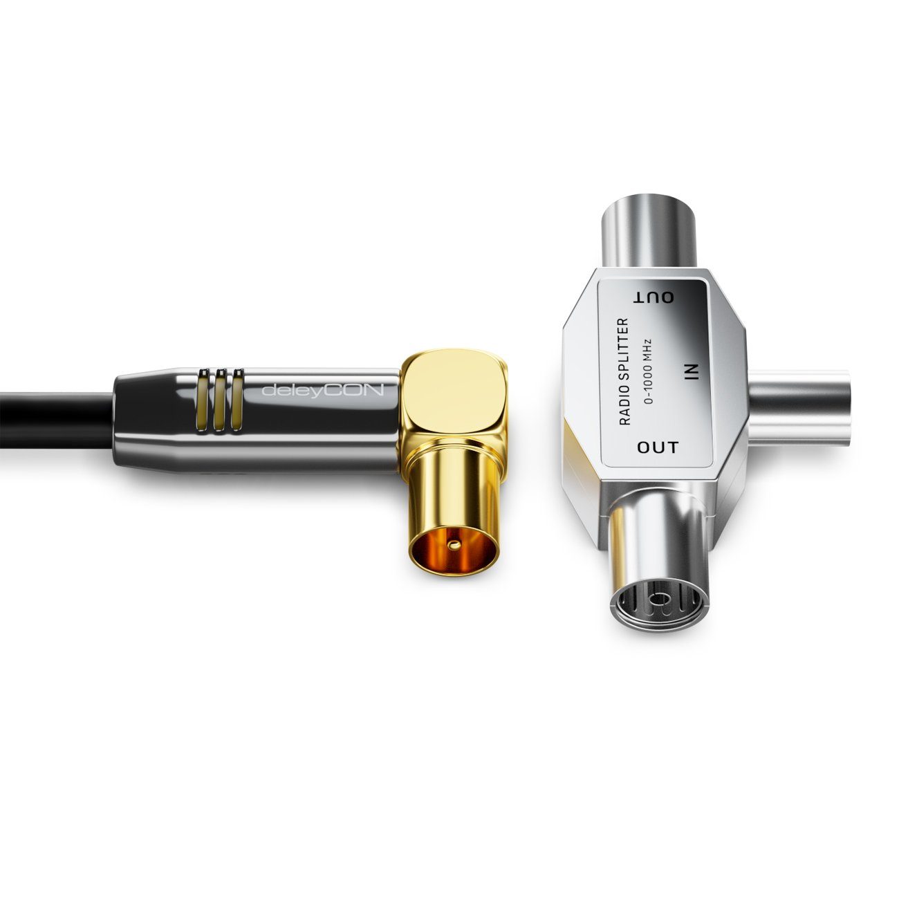 deleyCON deleyCON Radio Antennen Verteiler Zweitgeräte Splitter Kabel Adapter TV-Adapter