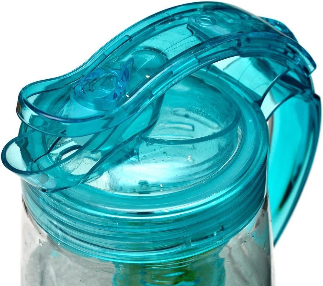 RUBBERNECK Wasserkrug Kunststoff-Karaffe mit Frucht-Einsatz, BPA-frei, 2 l  Karaffe, Tritan