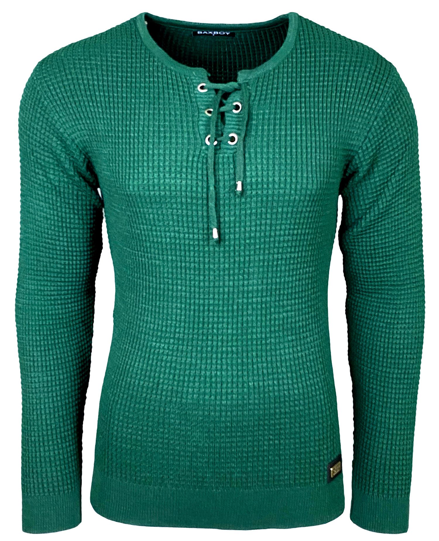 Baxboy Strickpullover Baxboy Herren Pullover Rundkragen Moderner Feinstrick Pulli B-52132