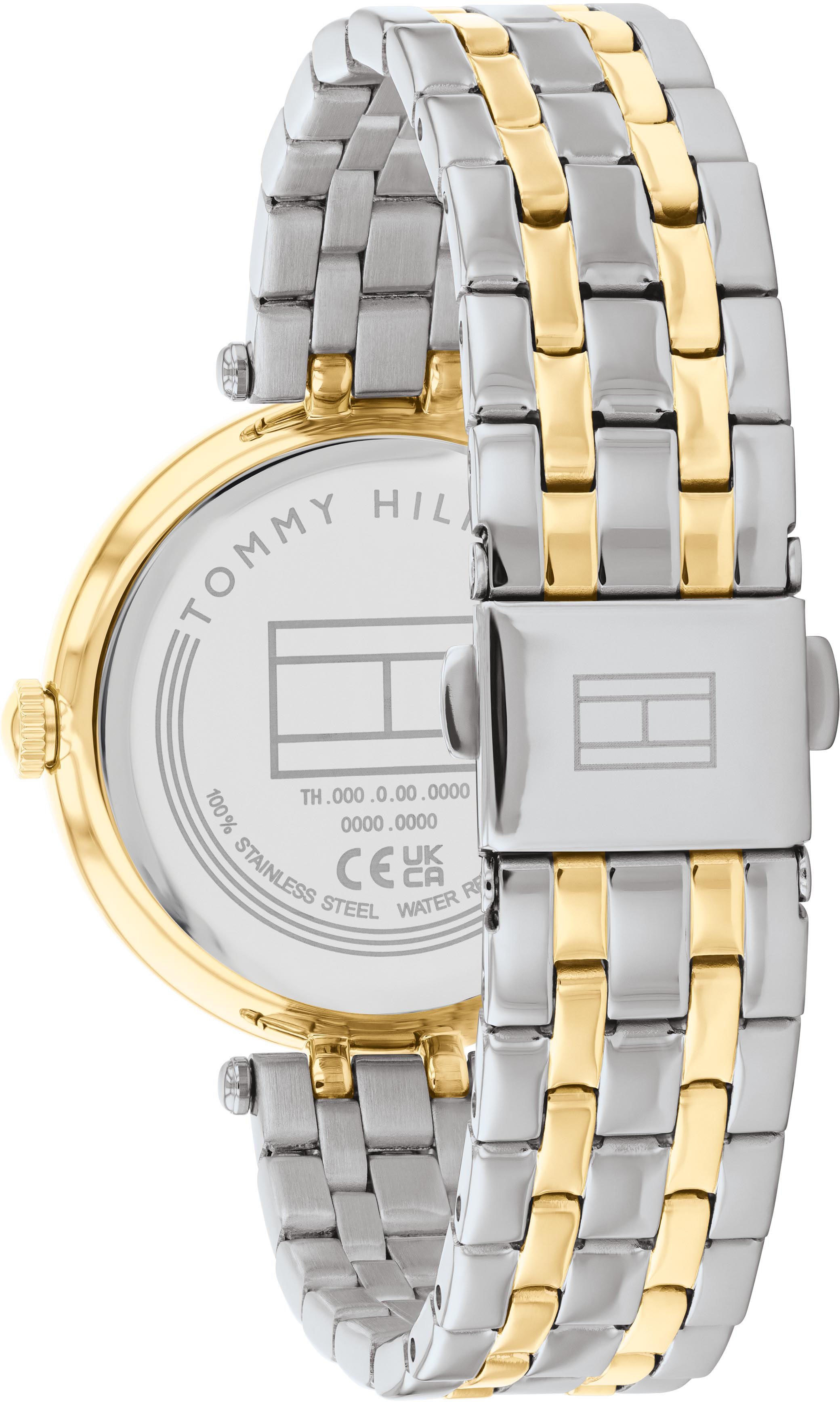 Tommy Hilfiger Quarzuhr NATALIE 1782720, Armbanduhr, Damenuhr, Glaskristalle, Edelstahlarmband