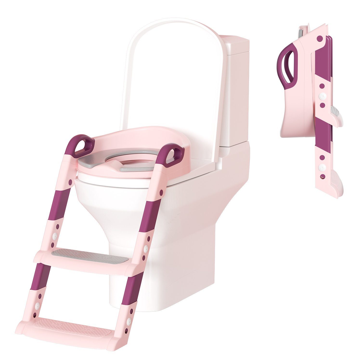 Lospitch Toilettentrainer Töpfchentrainer WC Sitz Baby Treppe Töpfchen  Toilettensitz Kinder, Faltbar