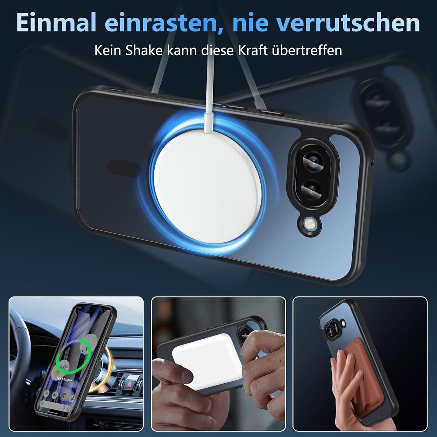 CoolGadget Handyhülle Magnet-Hülle für Pixel 9a Schutzhülle magnetisch 6,3 Zoll, Hülle Matt Stoßfest kompatibel mit QI-Laden Zubehör Kameraschutz Case – Bild 5 von 5