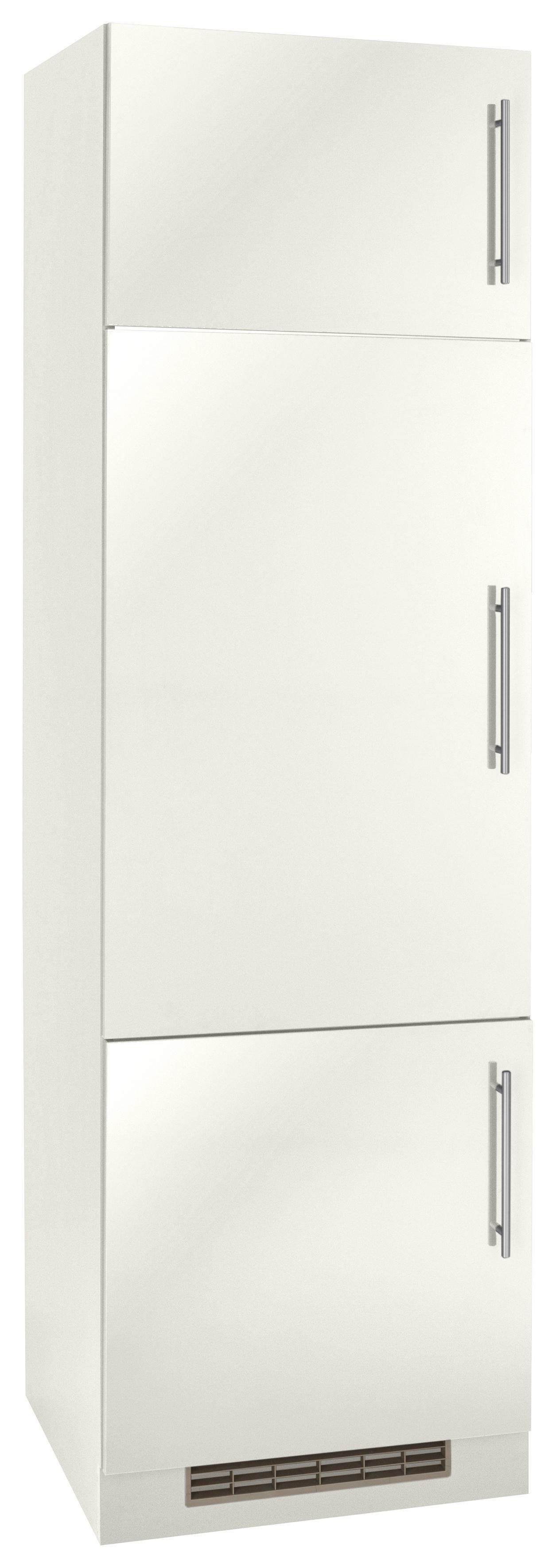 cm Cali | Weiß Korpus: Kühlumbauschrank wiho Weiß weiß 60 Küchen Glanz, ohne breit, E-Gerät Front: