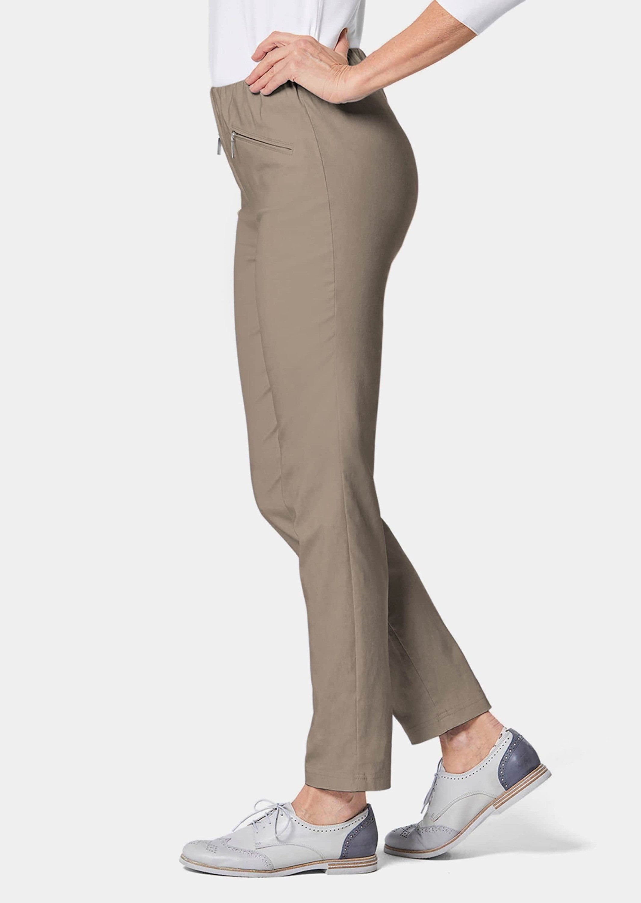 GOLDNER Stoffhose Kurzgröße: Schlupfhose LOUISA mit Steppnähten Komfortable Stretchhose, Slim Fit, mit Taschen – Bild 4 von 5