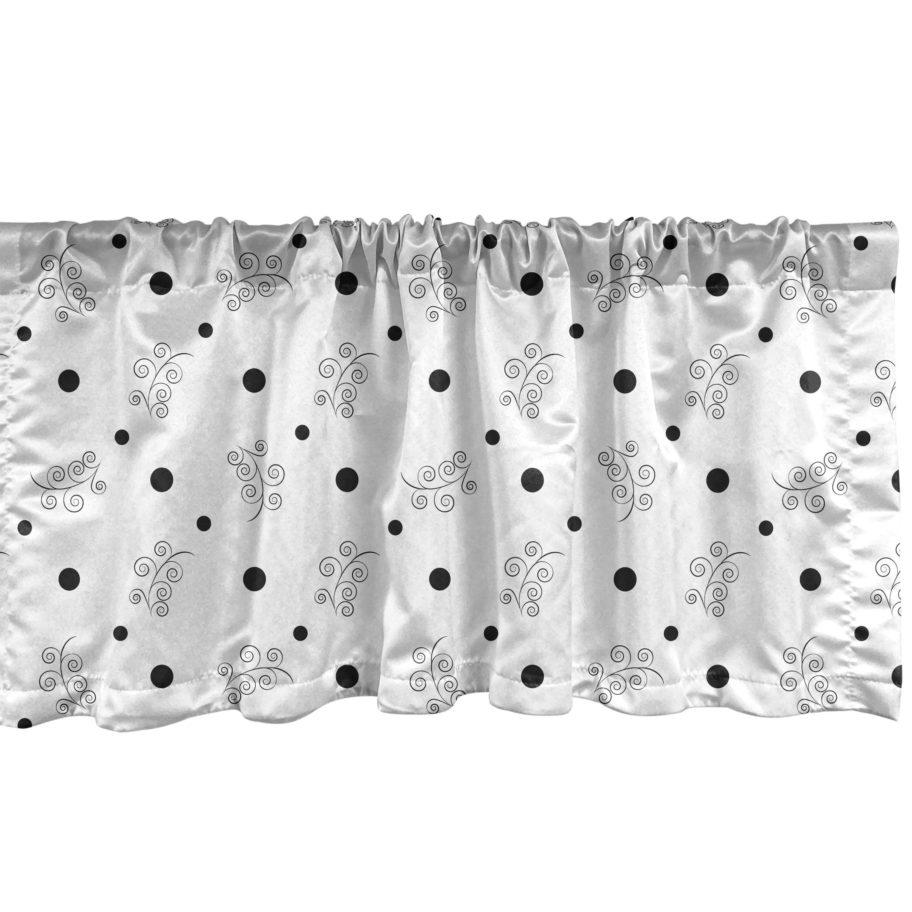 Scheibengardine Vorhang Volant für Küche Schlafzimmer Dekor mit Stangentasche, Abakuhaus, Microfaser, Minimalistisch Blättern-Blätter-Motiv