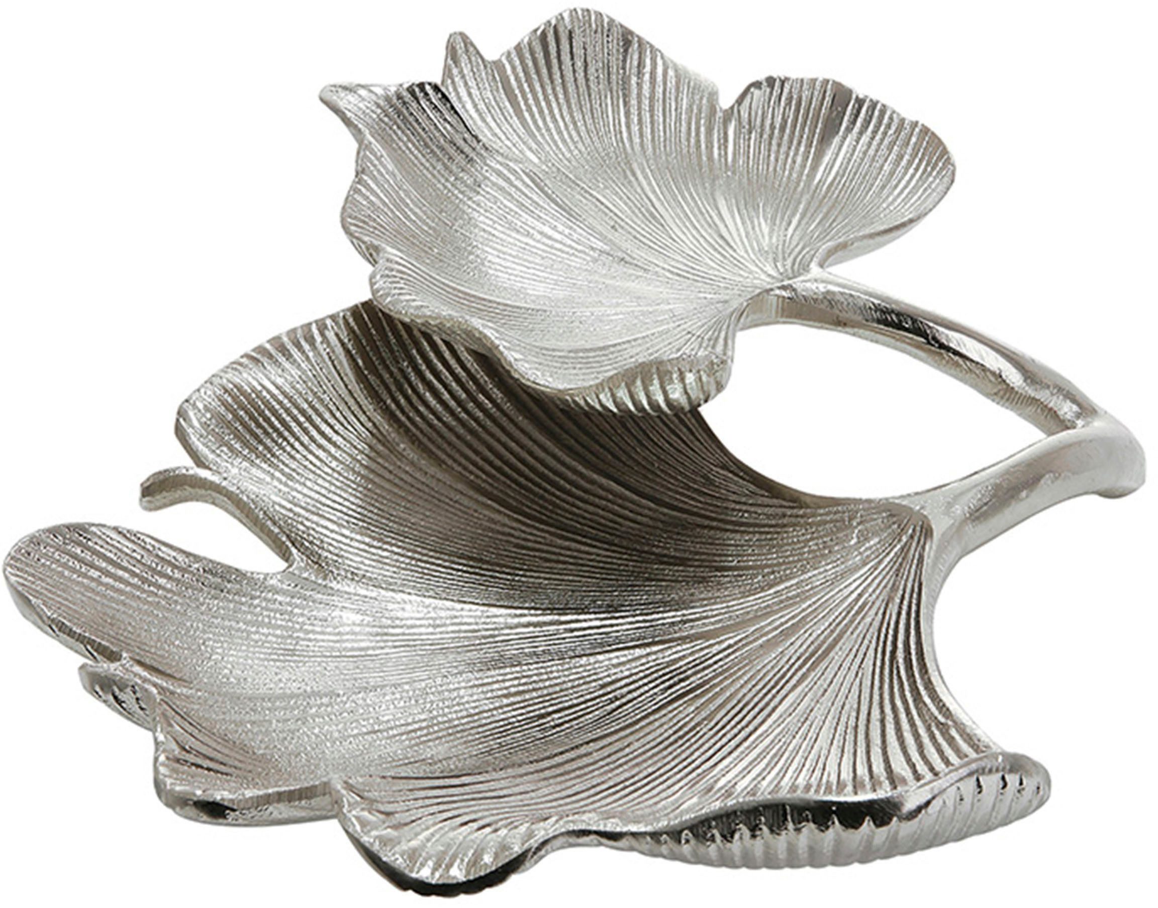 GILDE Dekoschale Schale Ginkgo Blatt, silber (1 St), silberfarben günstig online kaufen