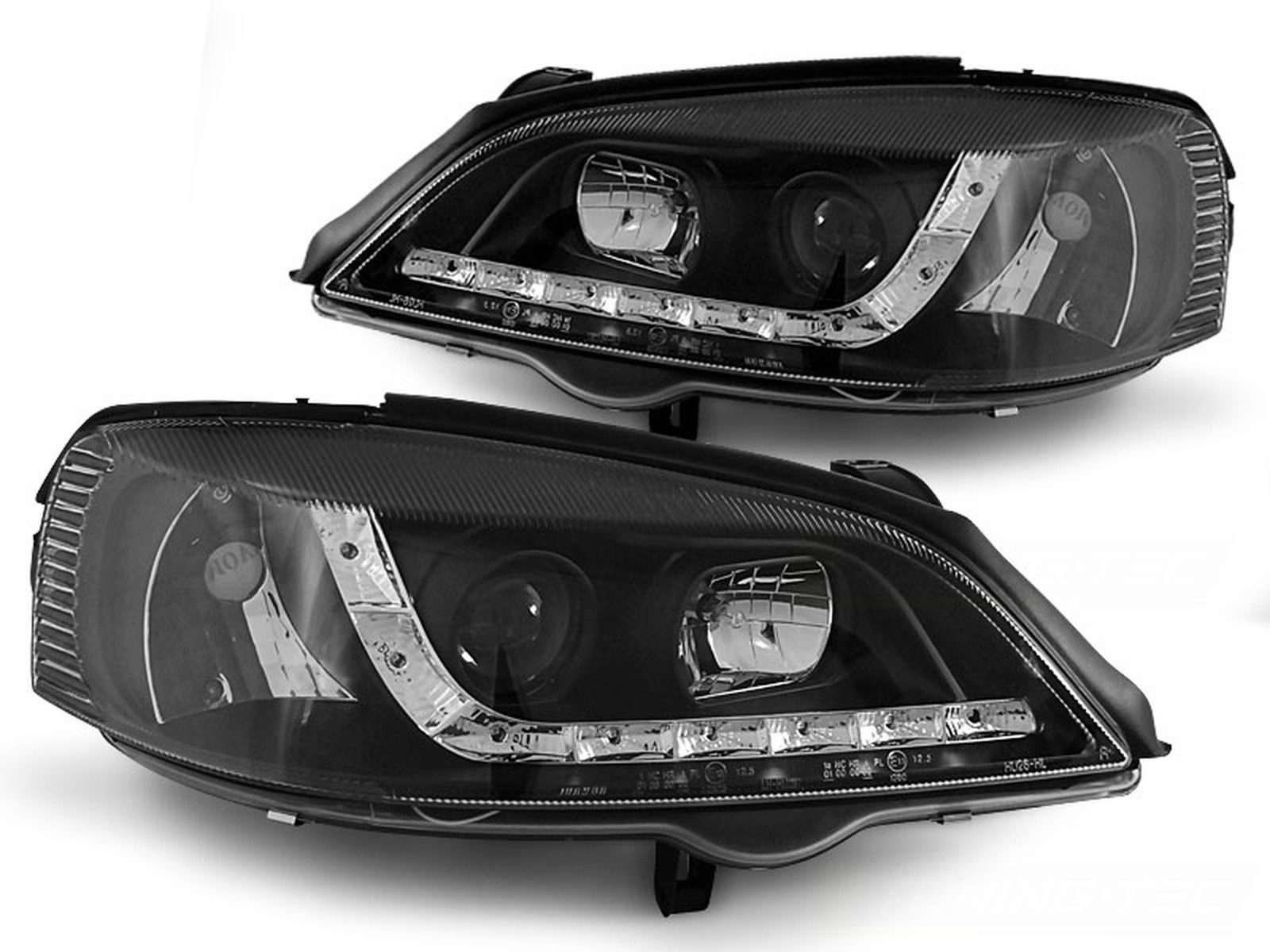 LLCTOOLS KFZ-Ersatzleuchte LED Scheinwerfer Passend für Opel Astra G 97–04 Schwarz