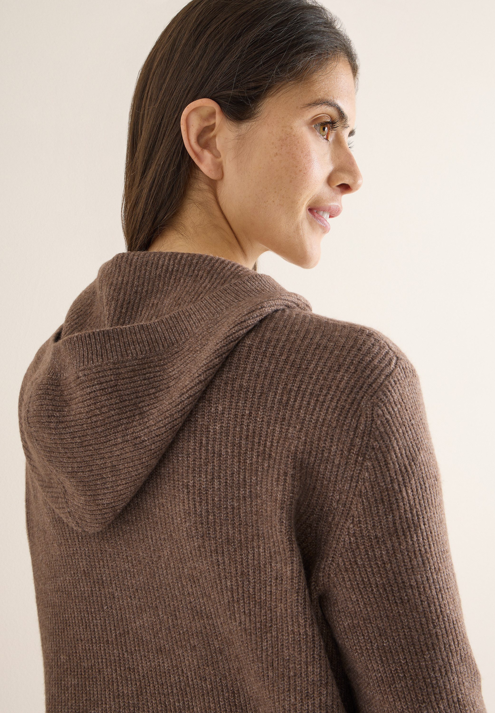 CECIL Kapuzenpullover Strick mit Strukturdetail