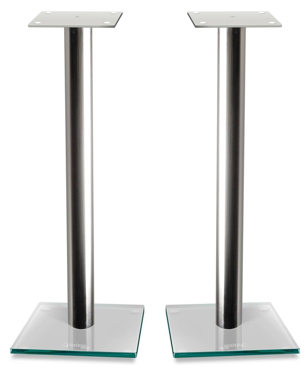 Lautsprecherständer EPUR Glas Stahl silber