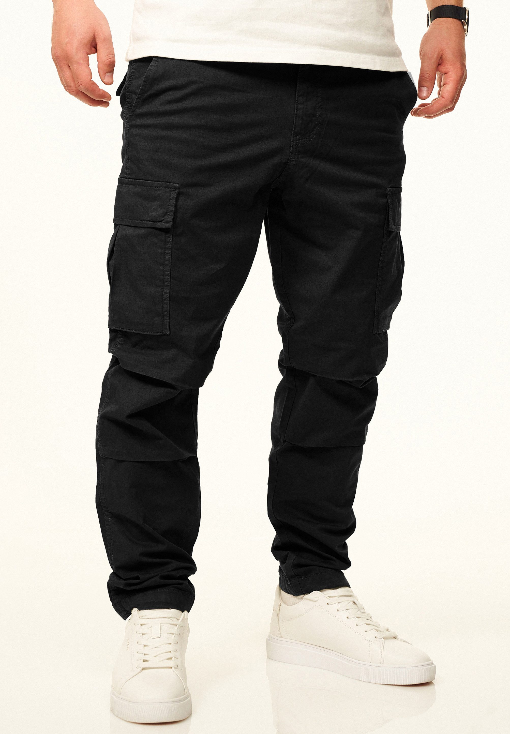 DAILY COTTON Cargohose als Stoffhose mit Stretch im Tapered Fit Chino Cargo Hose mit Gürtelschlaufen für Herren – Bild 2 von 5