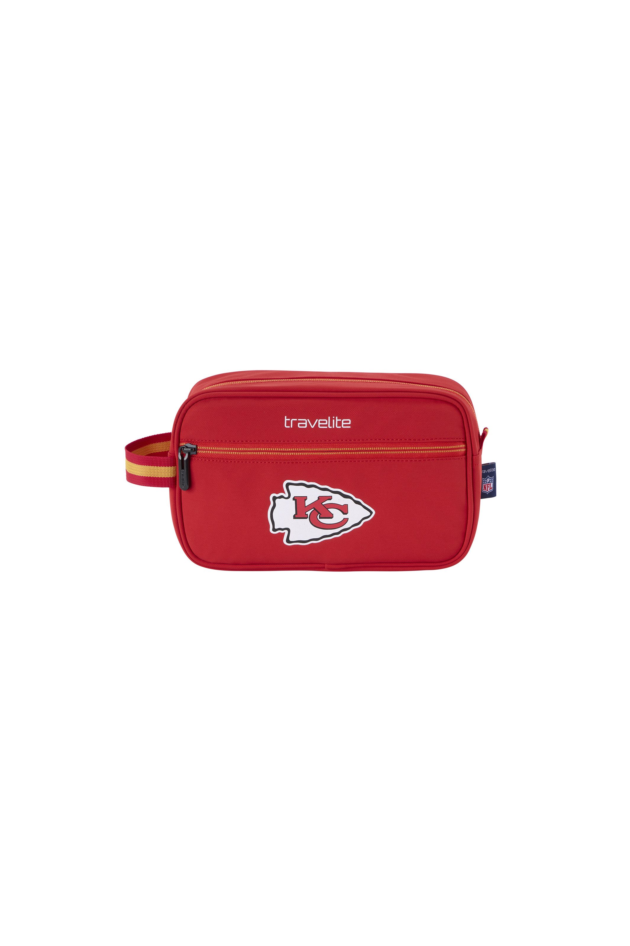 travelite Kosmetiktasche travelite x NFL Kulturtasche, Unisex Kulturtasche großes Hauptfach und Frontfach mit Reißverschluss