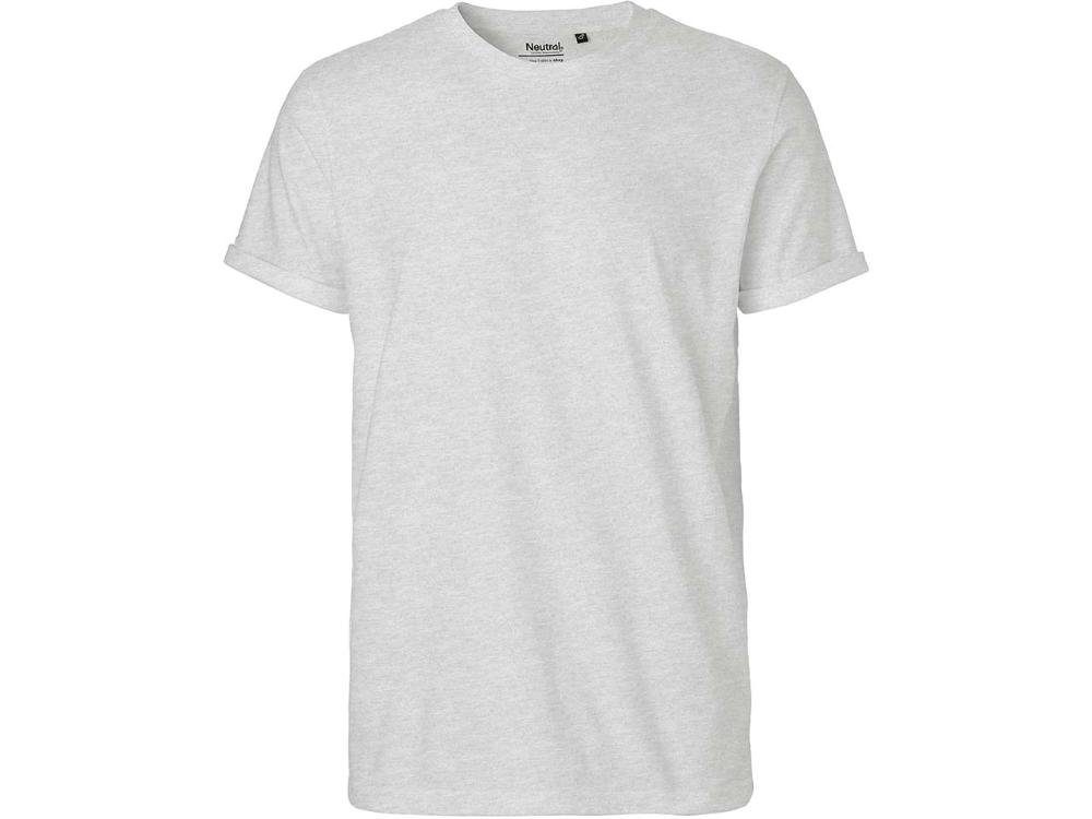 Neutral T-Shirt Neutral Bio-Herren-T-Shirt mit Roll-Up-Ärmeln ash grey