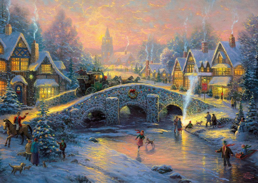 Schmidt Spiele Puzzle 1000 Teile Puzzle Thomas Kinkade Winterliches Dorf 58 günstig online kaufen