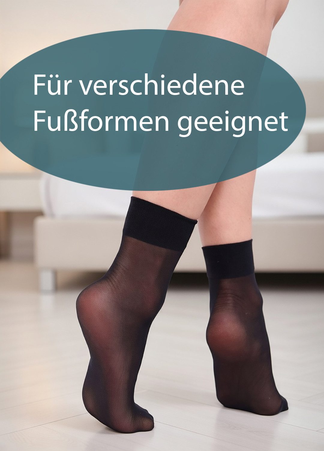 BANANALU Socken Feinsocken Nylon Socken feinstrumpfsöckchen Großpackung (12-Paar) – Bild 4 von 4