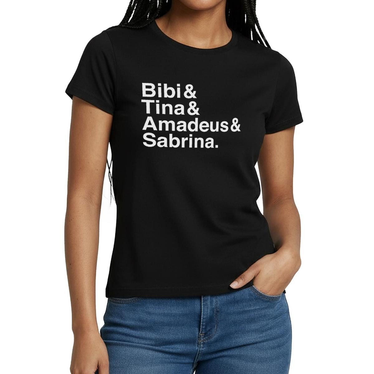 Spreadshirt T-Shirt Bibi & Tina Abenteuer und Freundschaft Frauen T-Shirt (1-tlg)