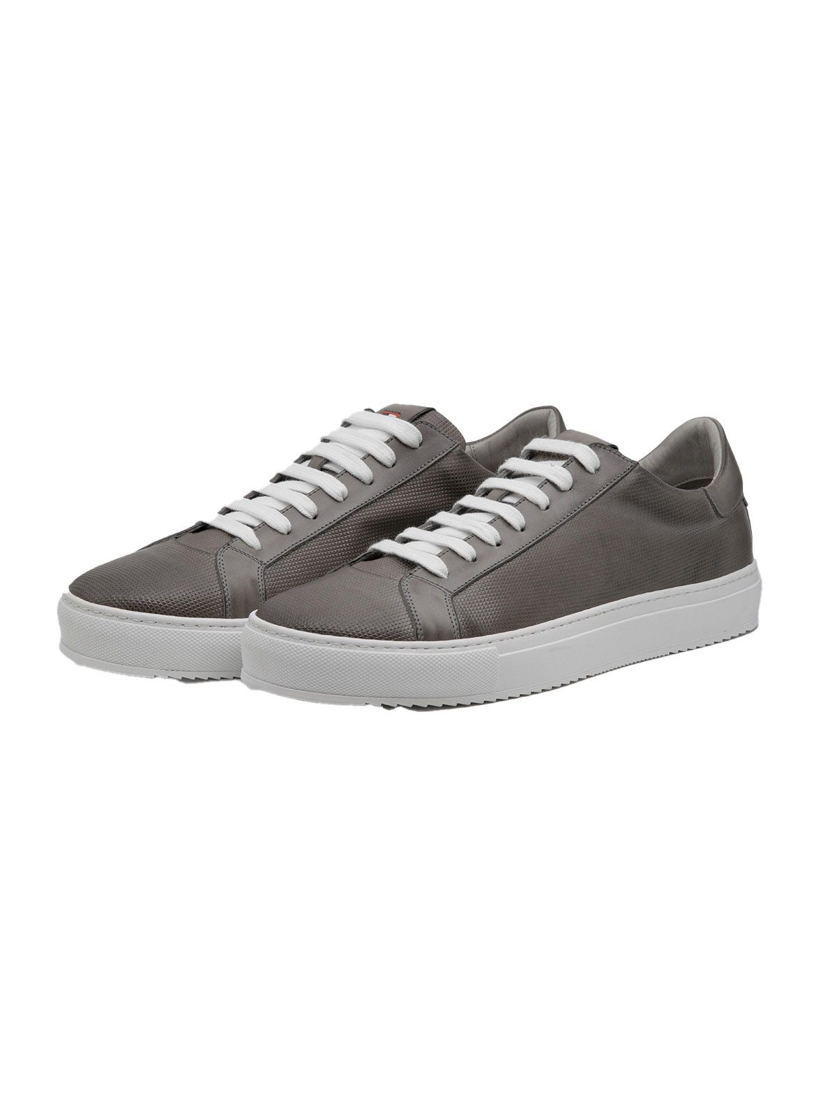 emilio adani Herren Sneaker aus Leder, Hellgrau Sneaker