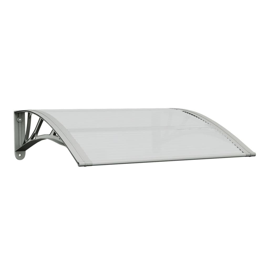 vidaXL Vordach 80 x 75 cm Türvordach Grau und Transparent 80x80 cm Polycarbonat