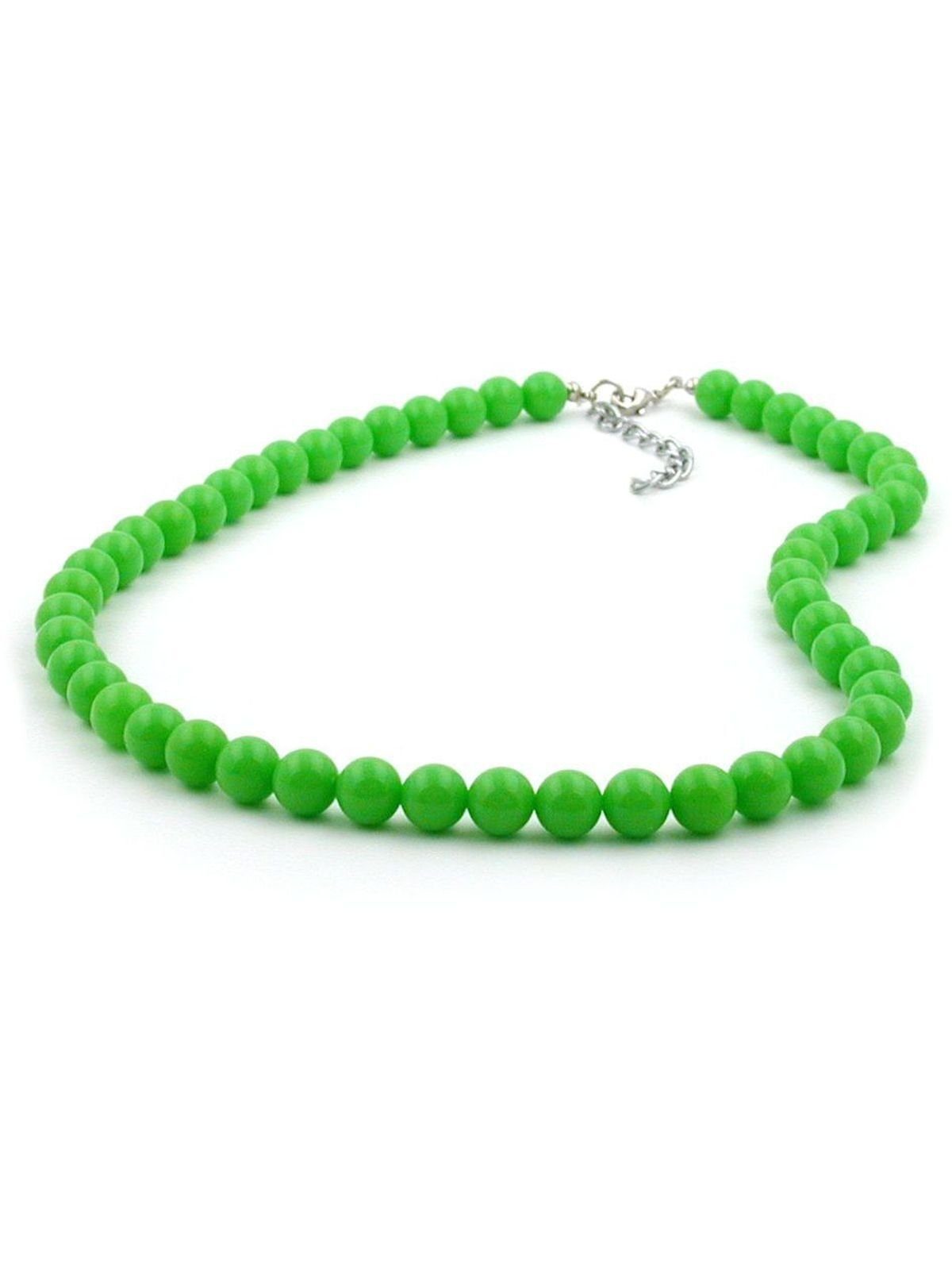 Gallay Perlenkette Kette 8mm Kunststoffperlen hellgrün-glänzend 50cm (1-tlg) | Perlenketten