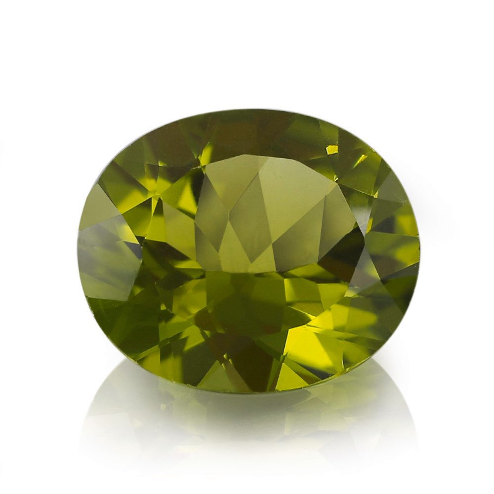 Cavill Edelstein Cavill Ring 7,12 ct Kaschmir-Peridot Ovalschliff Grün Sterlingsilber, (1-St)
