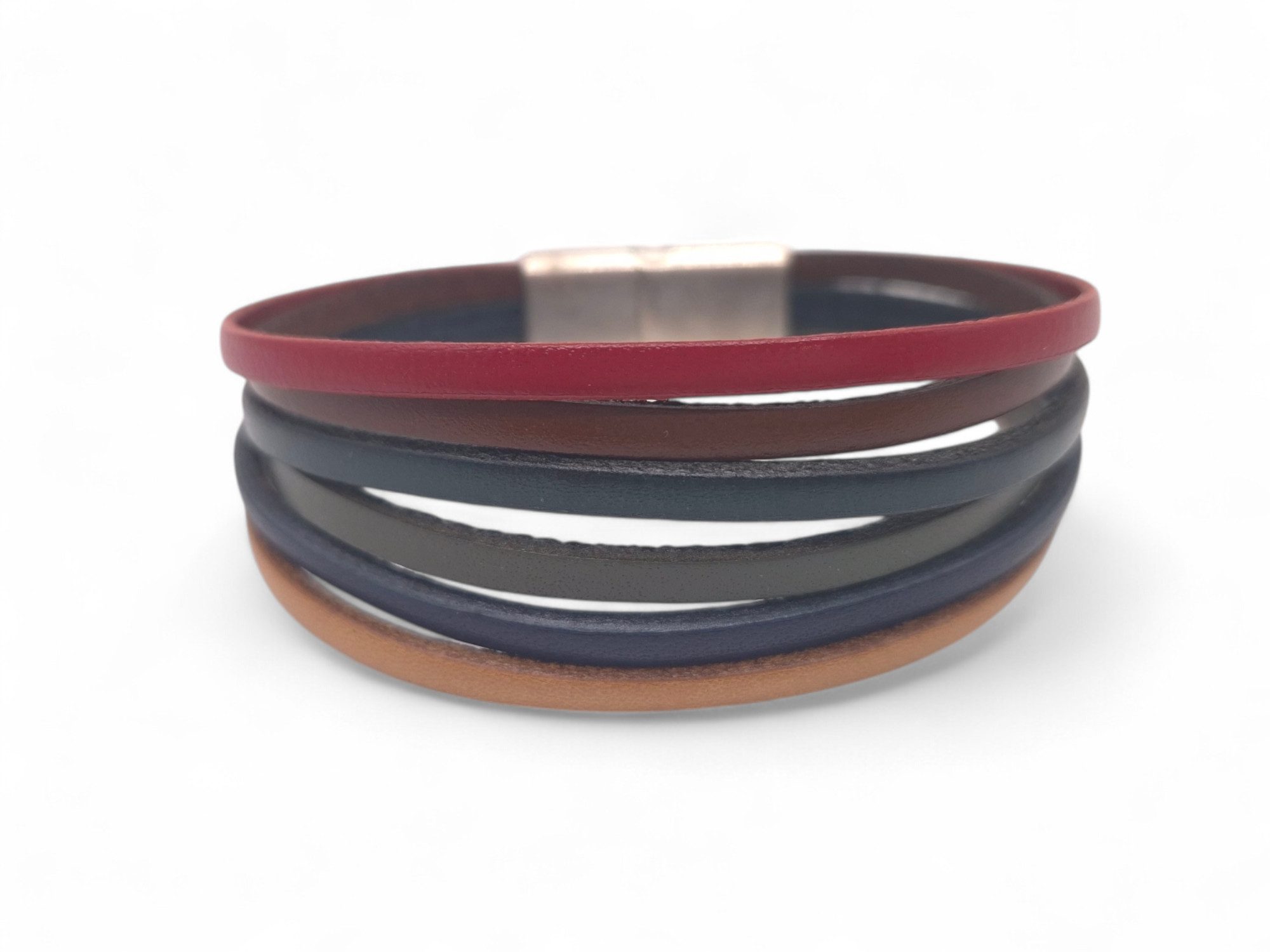 NAHLE Lederarmband Leder Armband Bunt (1-tlg., inklusive Schmuckbox), aus Leder, mit Magnetverschluss für ein sicheres verschließen