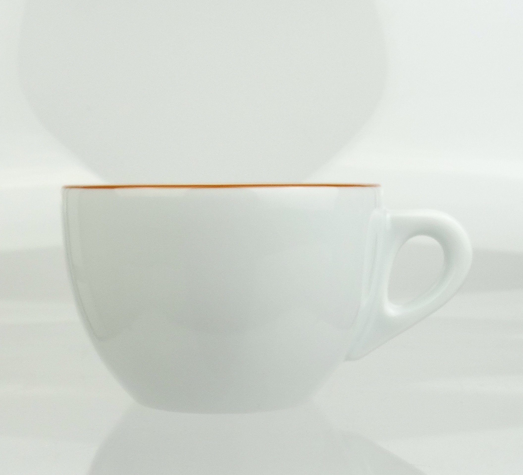 Ancap Cappuccinotasse dickwandig, karamellfarbiger Rand, Made in Italy, 2-tlg., Porzellan, 2-teilig