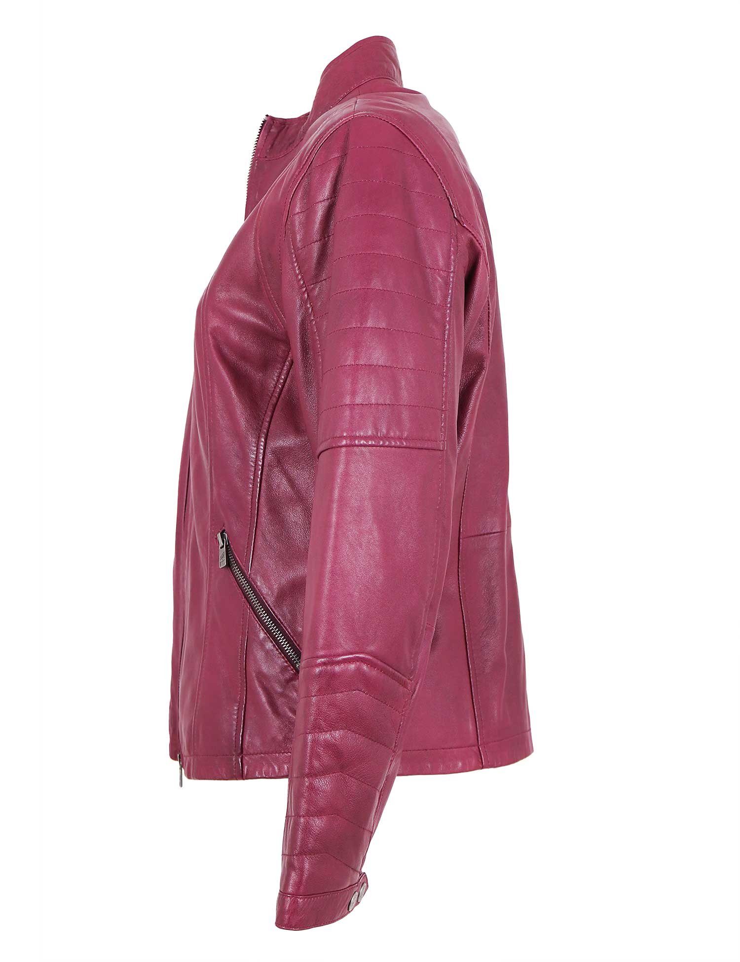 Echtleder Jilani Oversize Lammnappa Lederjacke Belinda-2#JGR Damen Lederjacke magenta