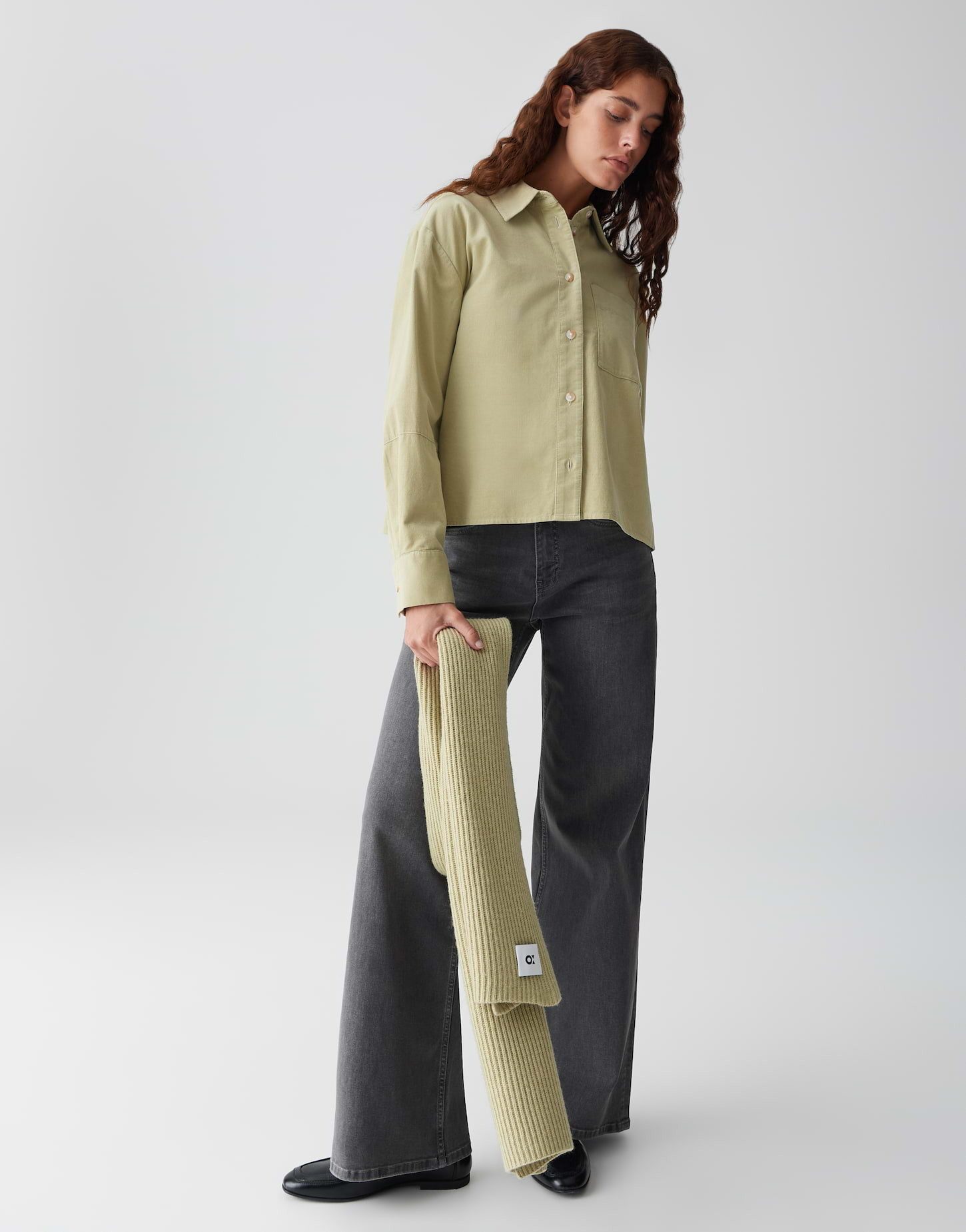 OPUS Strickschal AMANTICO mit Wollanteil, one size, weicher Griff, Rippstruktur