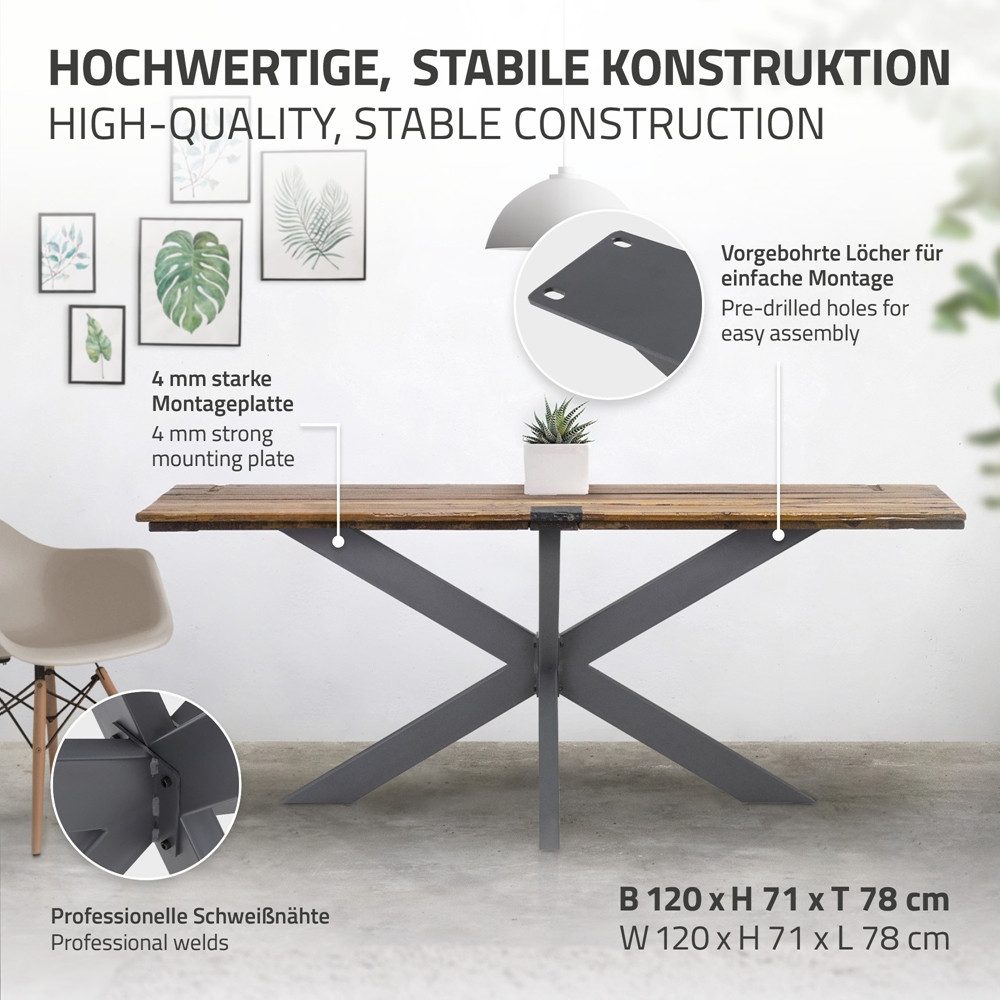 ML-DESIGN Tischbein Tischgestell Spider Kreuzgestell Schwerlast günstig online kaufen