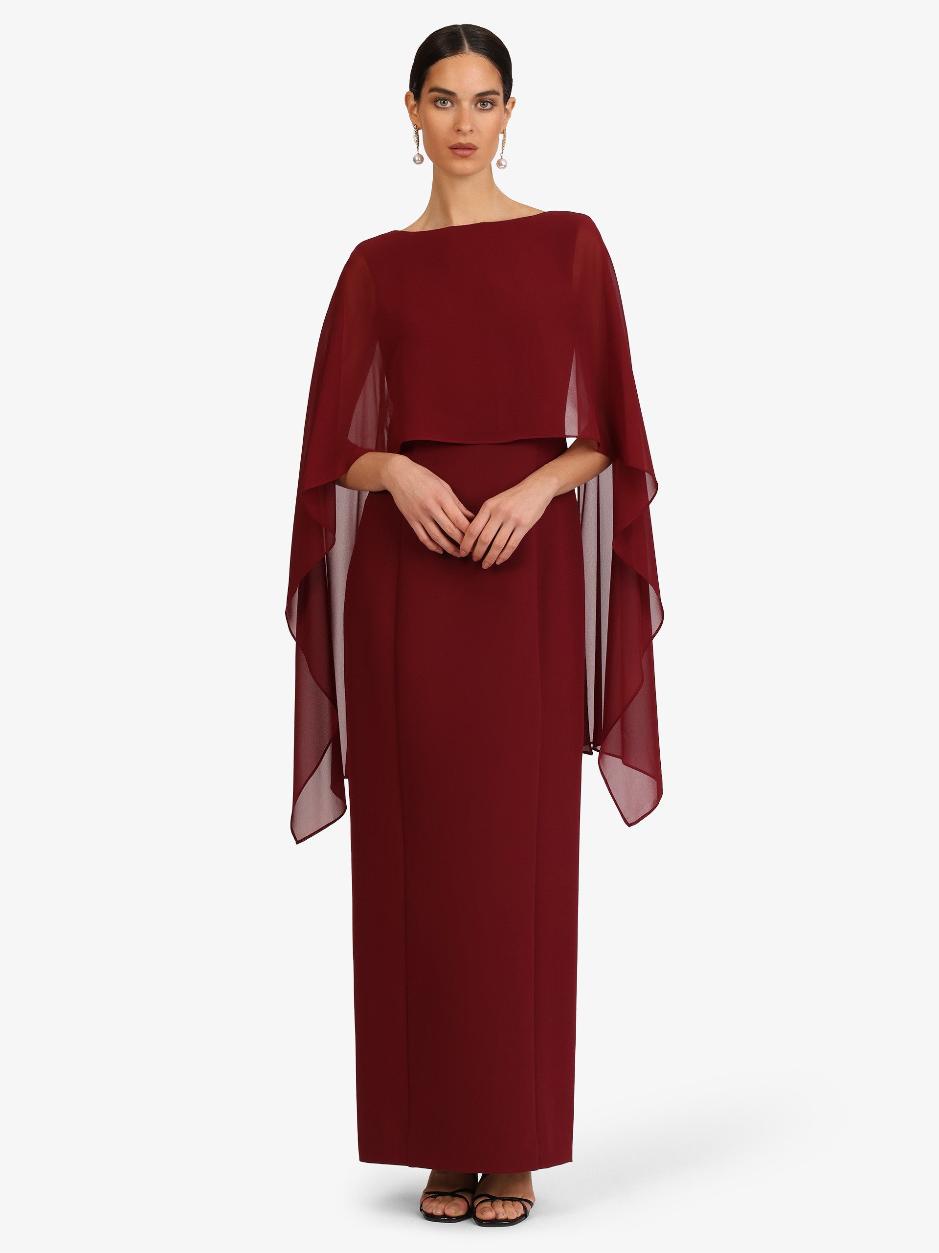 Kraimod Abendkleid mit Tüllärmeln und tiefem Rückenausschnitt