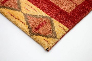 Wollteppich Gabbeh Teppich handgeknüpft orange, morgenland, rechteckig, Höhe: 18 mm, handgeknüpft