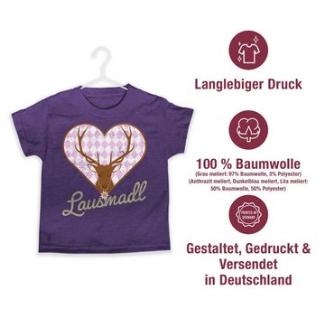 Shirtracer T-Shirt Lausmadl Hirsch Mode für Oktoberfest Kinder Outfit