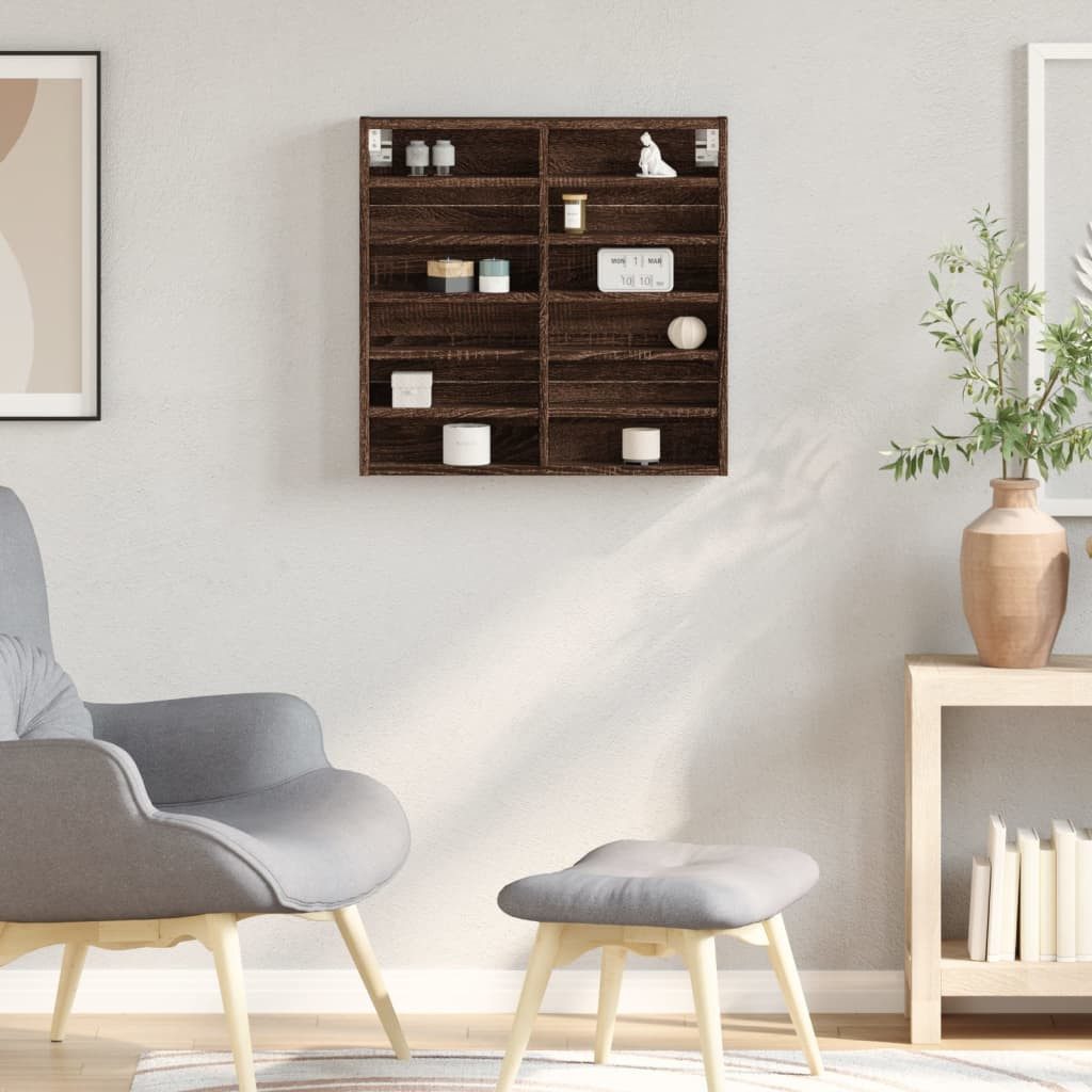 vidaXL Regal Vitrinenschrank Braun Eichen-Optik 60x8,5x58 günstig online kaufen