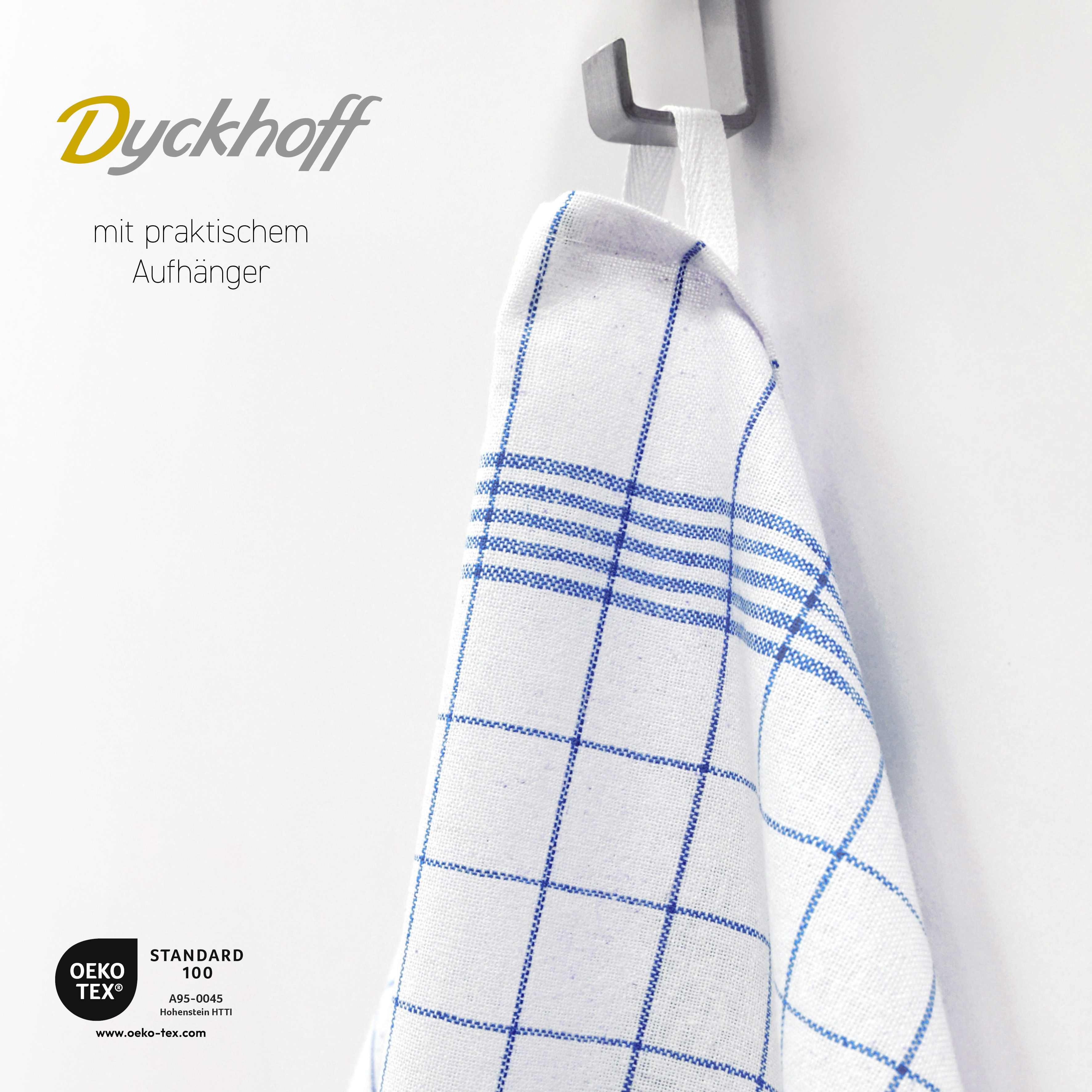 Dyckhoff Geschirrtuch KARO / Halbleinen - 50x70 cm, (Set, 10-tlg)