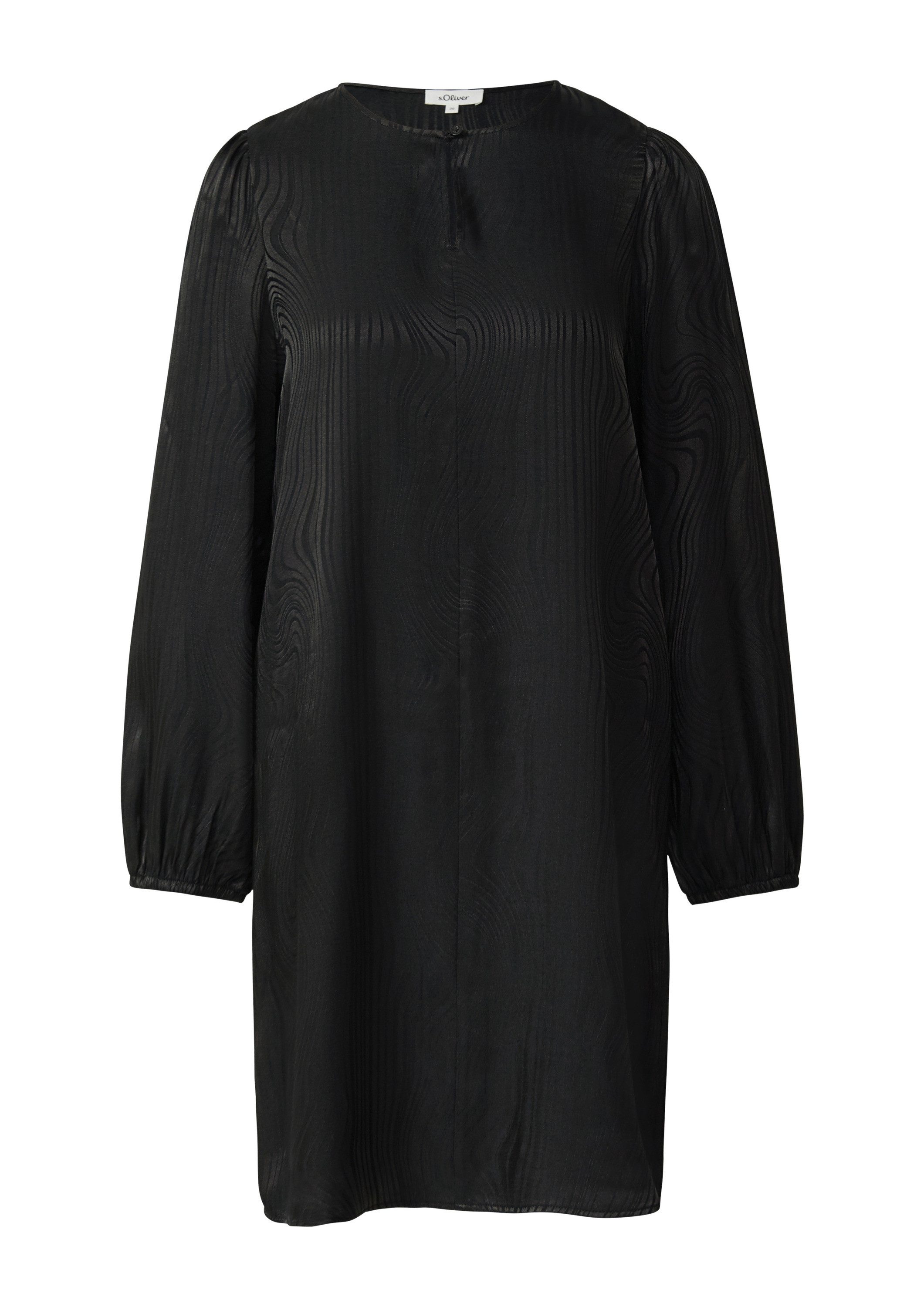 s.Oliver Minikleid Kleid Fließendes Jacquardkleid mit Raffung günstig online kaufen