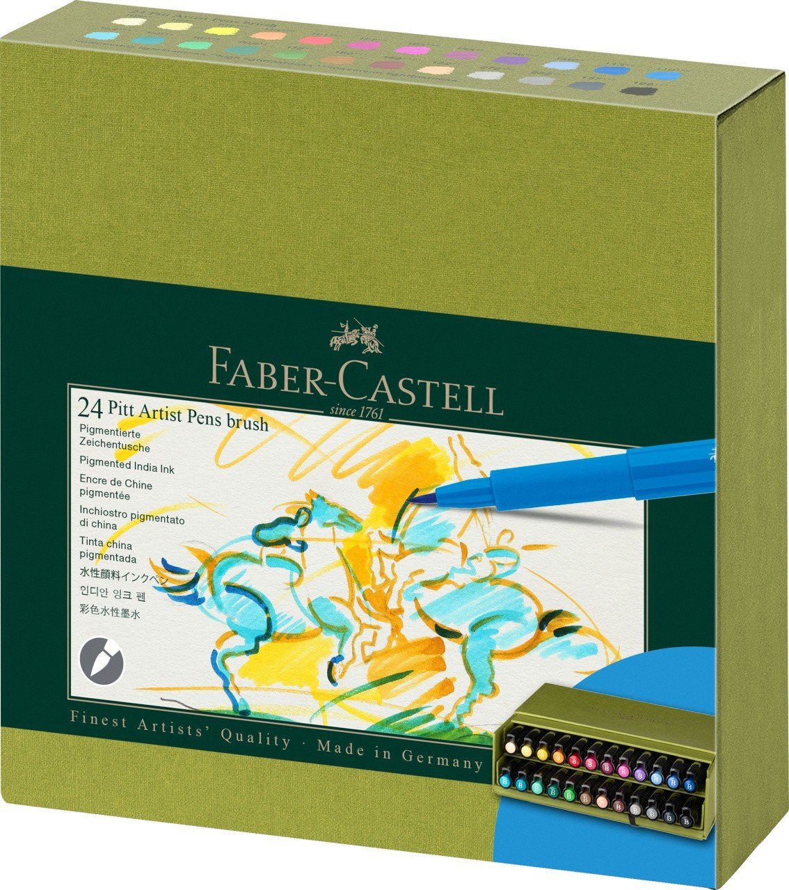 Faber-Castell Filzstift Faber-Castell Tuschestift Pitt Artist Pen B, 24er Atelierbox