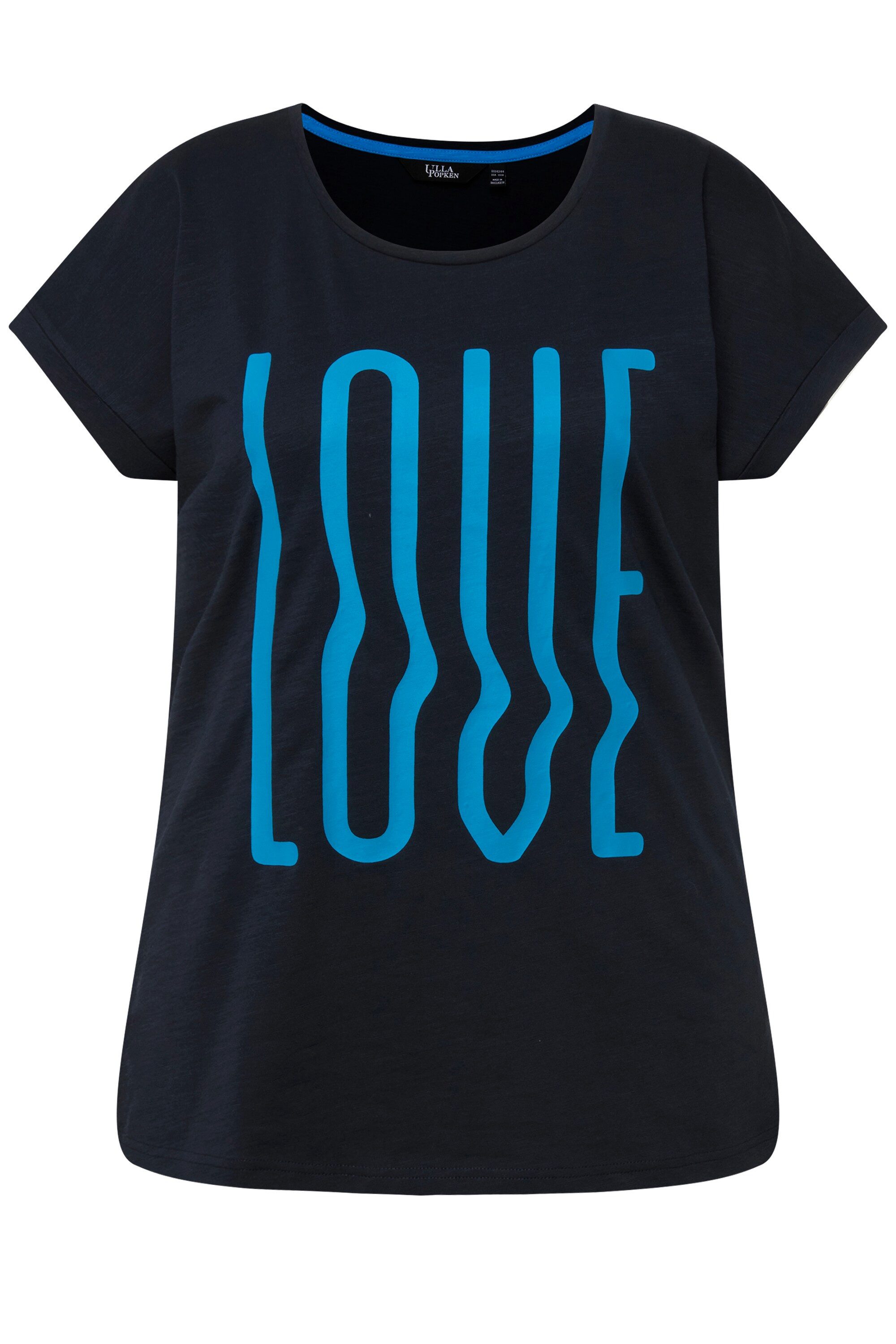 Ulla Popken T-Shirt T-Shirt oversized LOVE Halbarm günstig online kaufen