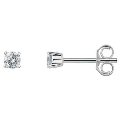 ONE ELEMENT Paar Ohrstecker 0.20 ct Diamant Brillant Ohrringe Ohrstecker aus 750 Weißgold, Damen Gold Schmuck