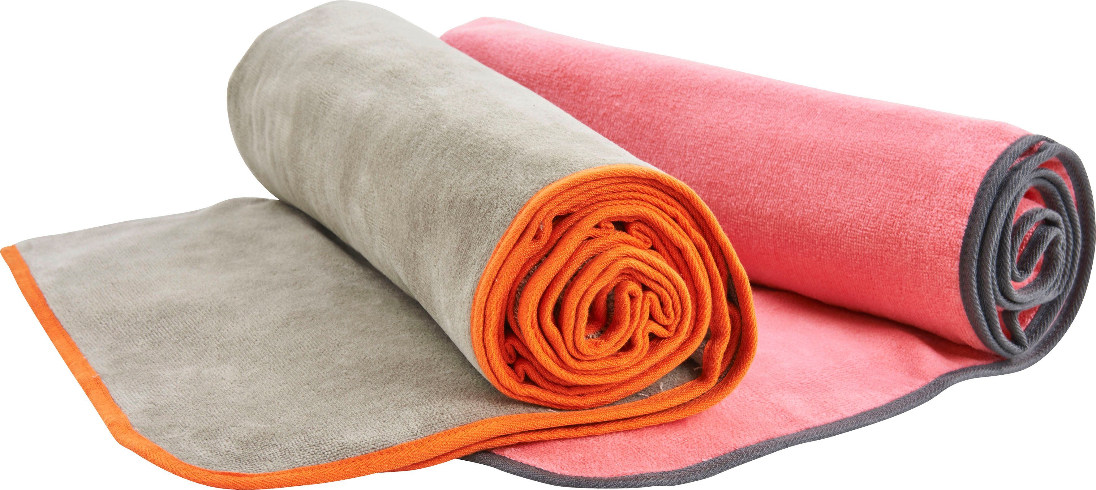 done.® Saunatuch Kuuma, Velours (1-St), Uni-Farben, farblich abgesetzter Abschluss-Saum, Frottier-Innenseite
