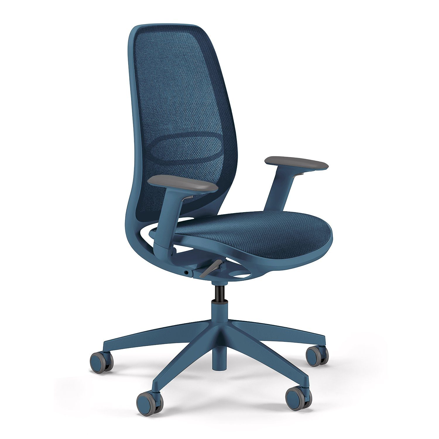 sedus Drehstuhl se:air: Bürostuhl aus Netzmembran mit Mulitfunktionsarmlehnen, (automatischer Gewichtsanpassung und Lordosenstütze, Zeitloses und filigranes Design) blau | blau