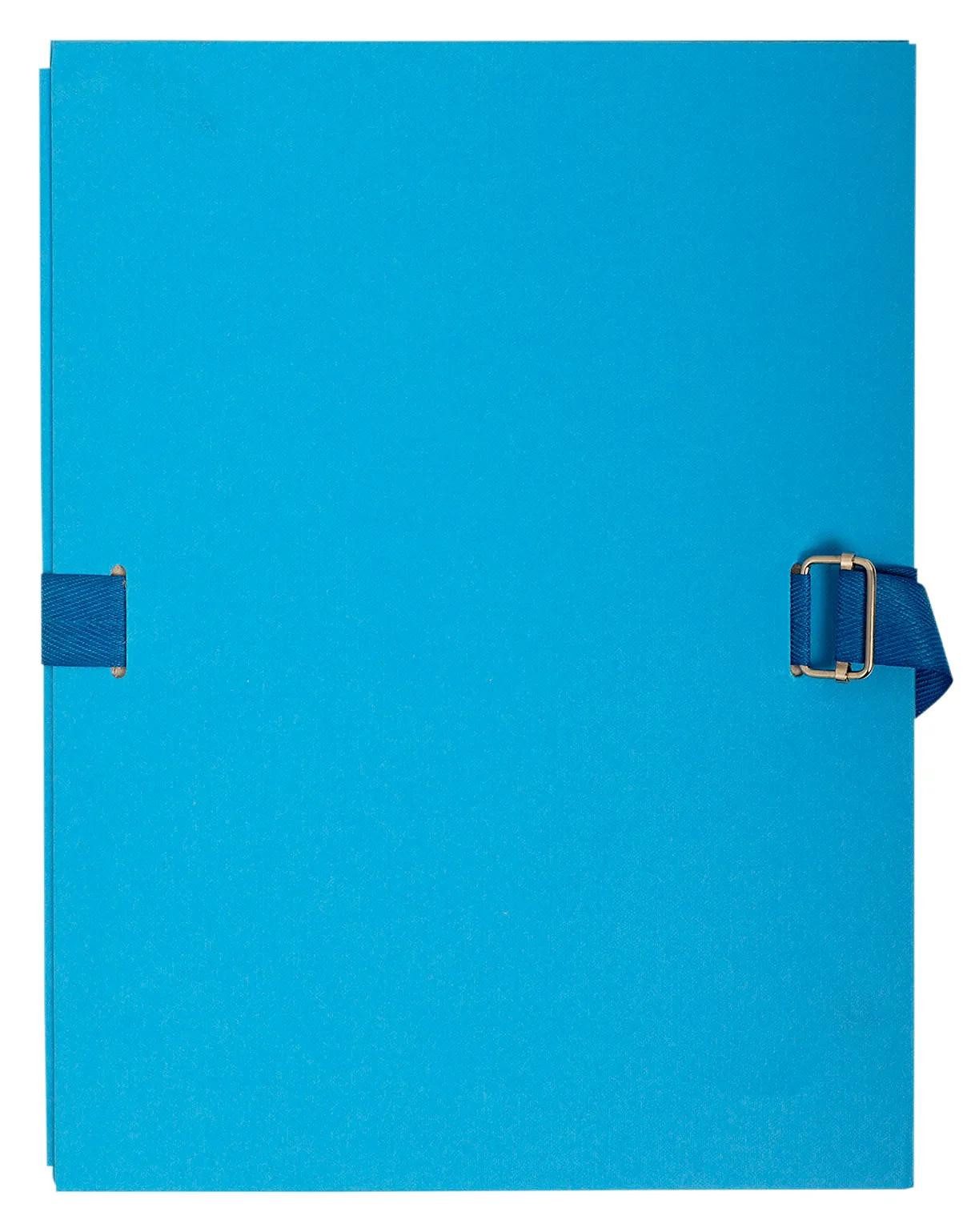 EXACOMPTA Dokumententasche 10x Dokumentenmappe Karton 2,7mm, Faltenrücken, A4, Hellblau, 722E, Mappen mit dehnbaren Rücken Ohne Klappen