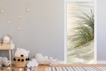 MuchoWow Türtapete Dünen mit Strandhafer in der Sonne des Nationalparks, Matt, bedruckt, (1 St), Fototapete für Tür, Türaufkleber, 75x205 cm