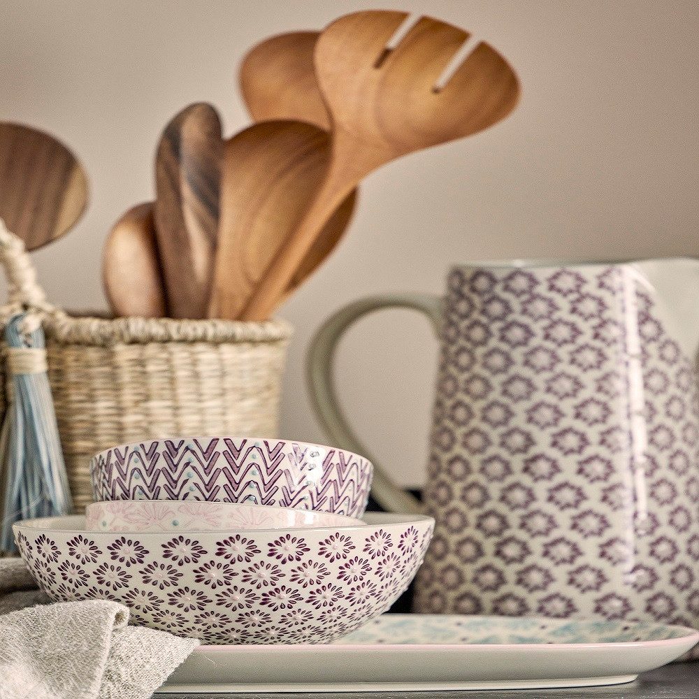 Bloomingville Schale Bloomingville Maya Bowl Violett Steingut Ř 11,5 cm 3er Set, Steingut, (Bowl Set)