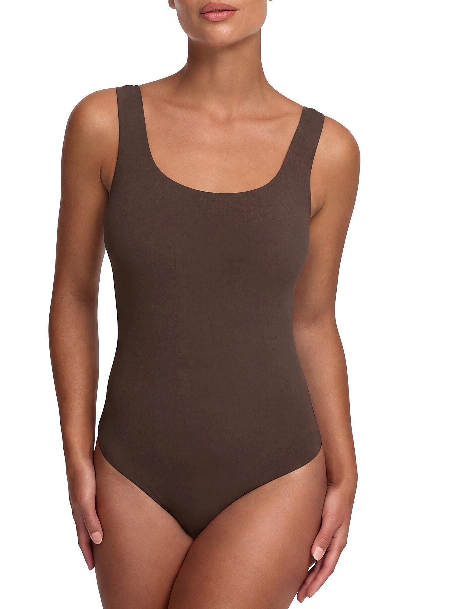 cfab (creamy fabrics) Miederbody Low Back - Body-Braun-3XL (1-tlg) Figurformend